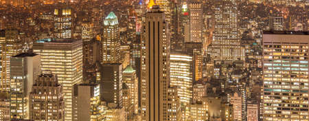 View of New York Manhattan during sunset hours
