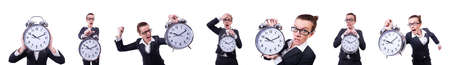 Funny businesswoman in collage set