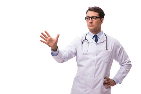 Young doctor isolated on white backgroundの写真素材