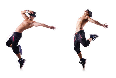 Ripped dancer isolated on the whiteの写真素材