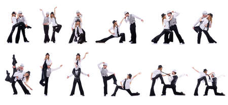 Pair of dancers dancing modern dancesの写真素材