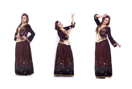 Young lady dancing traditional azeri danceの写真素材