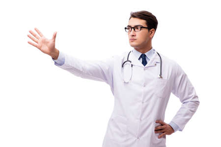 Young doctor isolated on white backgroundの写真素材