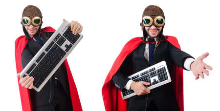 Man wearing red clothing in funny conceptの写真素材