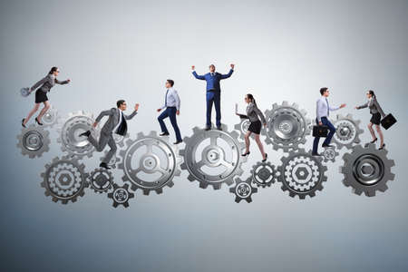 Teamwork concept with businessman and businesswomanの写真素材