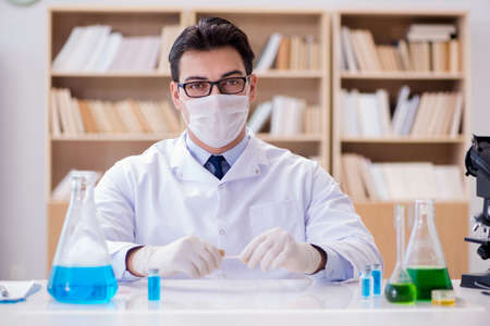 Doctor working in the labの写真素材