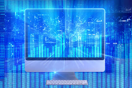 Computer screen in business conceptの写真素材