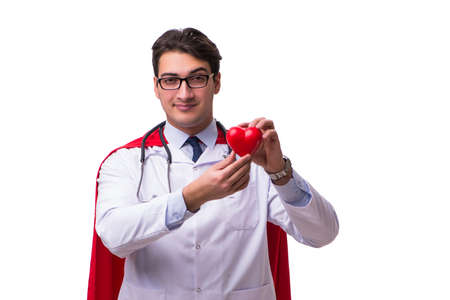 Super hero doctor isolated on whiteの写真素材
