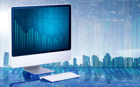 Computer screen in business conceptの写真素材