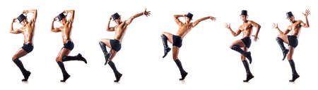 Nude dancer isolated on whiteの写真素材