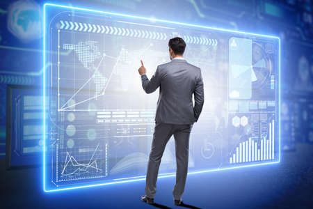 Businessman searching for big dataの写真素材