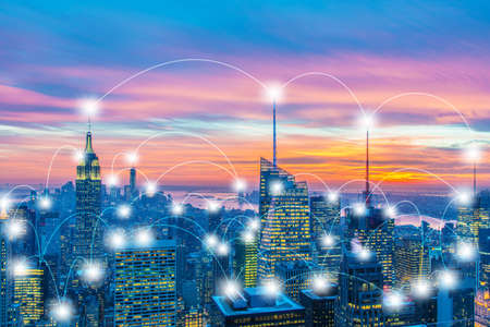 Internet of things concept in the cityの写真素材