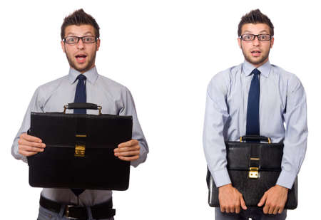 Collage of businessman isolated on whiteの写真素材