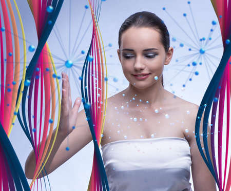 Woman in futuristic medicine conceptの写真素材