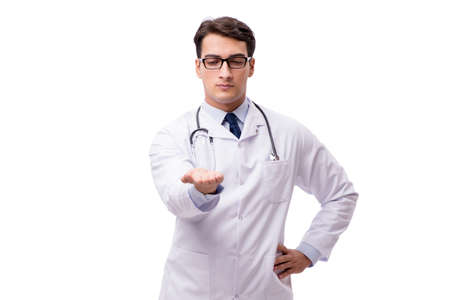 Young doctor isolated on white backgroundの写真素材