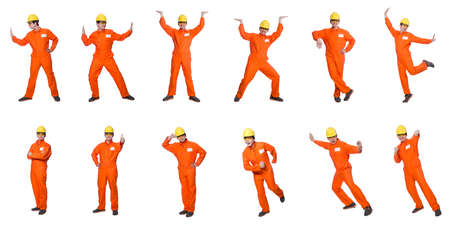 Industrial worker isolated on the white background