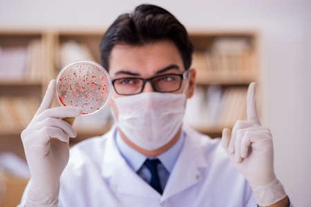 Doctor studying virus bacteria in the labの写真素材