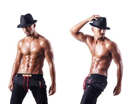 Collage of dancers isolated on white background