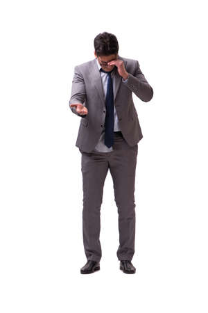 Bankrupt businessman isolated on white backgroundの写真素材