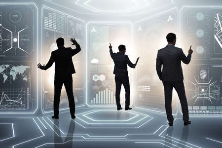 Businessman in big data management concept