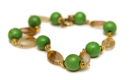 Nice elegant necklace isolated on white backgroundの写真素材