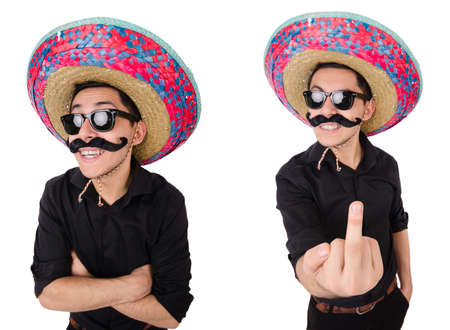 Funny mexican with sombrero in conceptの写真素材