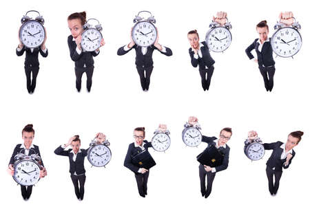 Funny businesswoman in collage setの写真素材