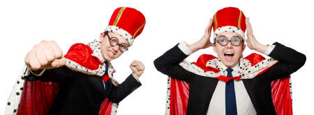 King businessman in funny conceptの写真素材
