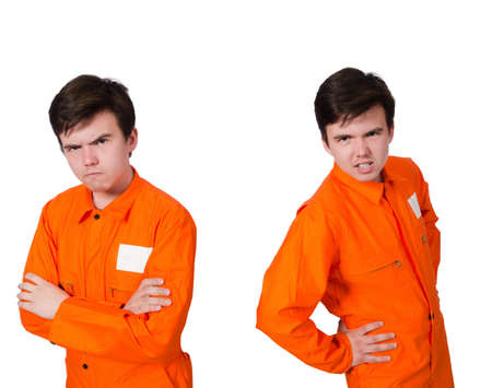 Funny prison inmate in concept