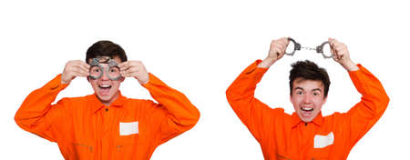 Funny prison inmate in conceptの写真素材