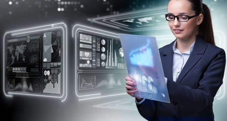 Businesswoman in online trading concept