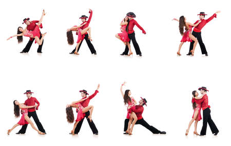 Pair of dancers isolated on the whiteの写真素材