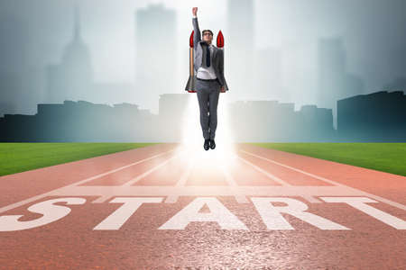 Businessman in start up business conceptの写真素材