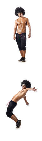 Collage of dancers isolated on white backgroundの写真素材