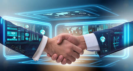 Handshake concept  - business metaphor illustrationの写真素材