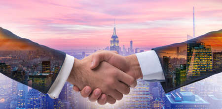 Handshake concept  - business metaphor illustrationの写真素材