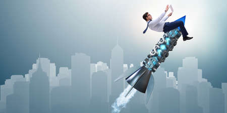 Businessman in start up business conceptの写真素材