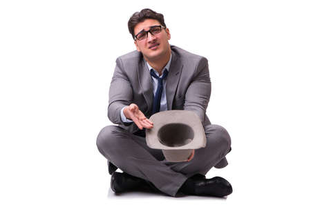 Bankrupt businessman isolated on white backgroundの写真素材