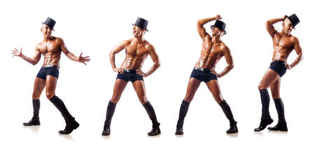 Nude dancer isolated on whiteの写真素材