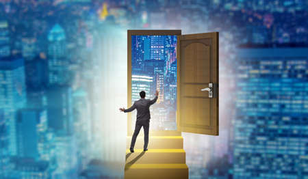 Businessman in business uncertainty conceptの写真素材