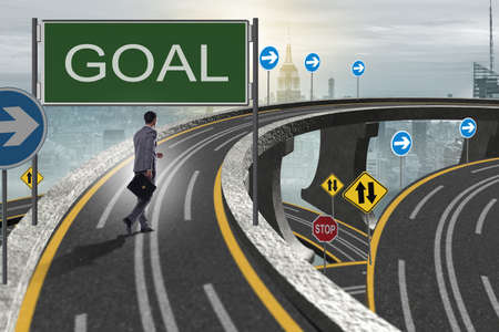 Business concept with goal metaphorの写真素材