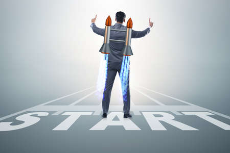 Businessman in start up business conceptの写真素材