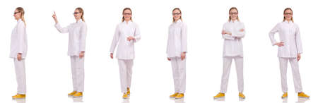 Woman doctor isolated on the white