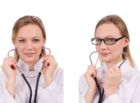 Woman doctor isolated on whiteの写真素材