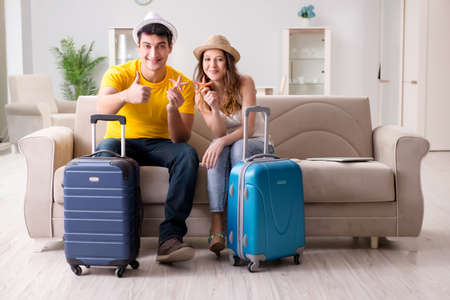 Family preparing the vacation tripの写真素材