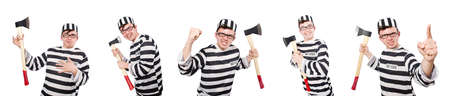 Funny prison inmate in conceptの写真素材