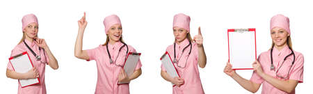 Woman doctor isolated on whiteの写真素材