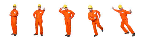 Industrial worker isolated on the white backgroundの写真素材