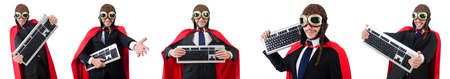 Man wearing red clothing in funny concept