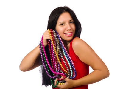 Nice woman model isolated on the white backgroundの写真素材